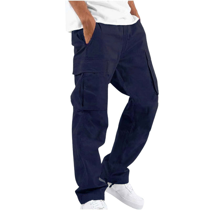Herrars avslappnade passform utility cargo byxor casual byxor