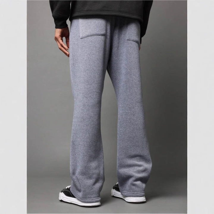 Herrarnas Utsvängda Sweatpants Komfort Passform Mjuk Bomulls Fleece Avslappnad Stilig Casual Loungewear Byxor