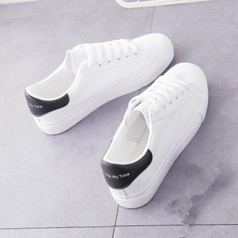 Kvinnors Minimalistiska Snörning Plattform Sula Låg Top Sneakers