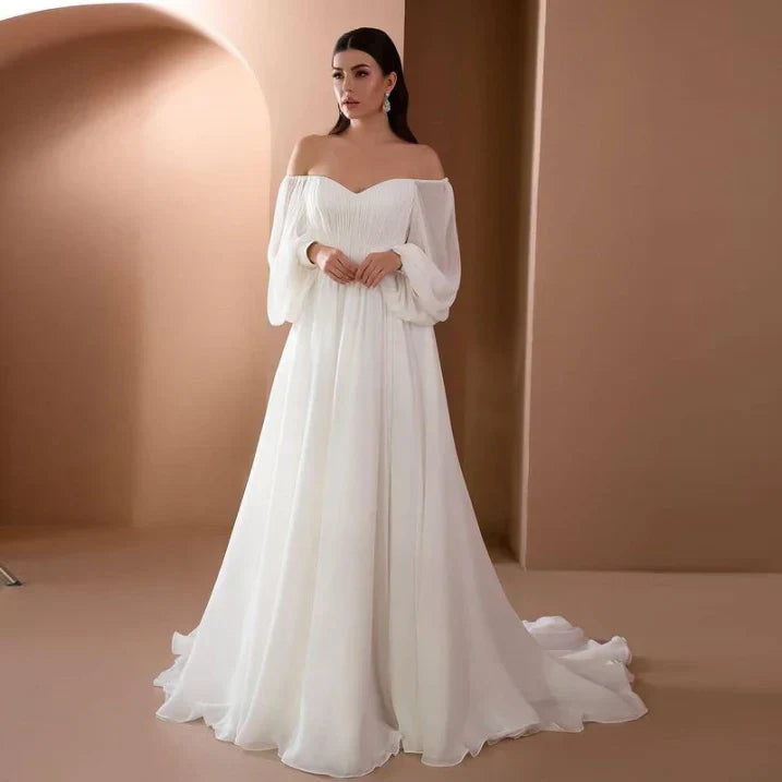 Kvinnors Off Shoulder Maxi Klänning – Romantisk Bröllopsgäst och Formell Tillställningsstil
