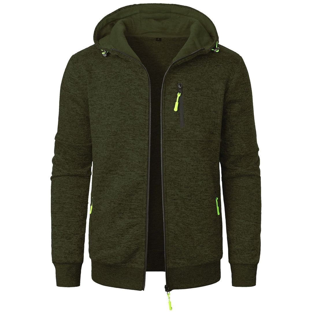 Mönstrad zip hoodie för män – Bekväm, andningsbar, stilren, avslappnad, vardaglig lagerklädsel