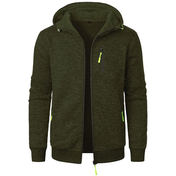 Mönstrad zip hoodie för män – Bekväm, andningsbar, stilren, avslappnad, vardaglig lagerklädsel