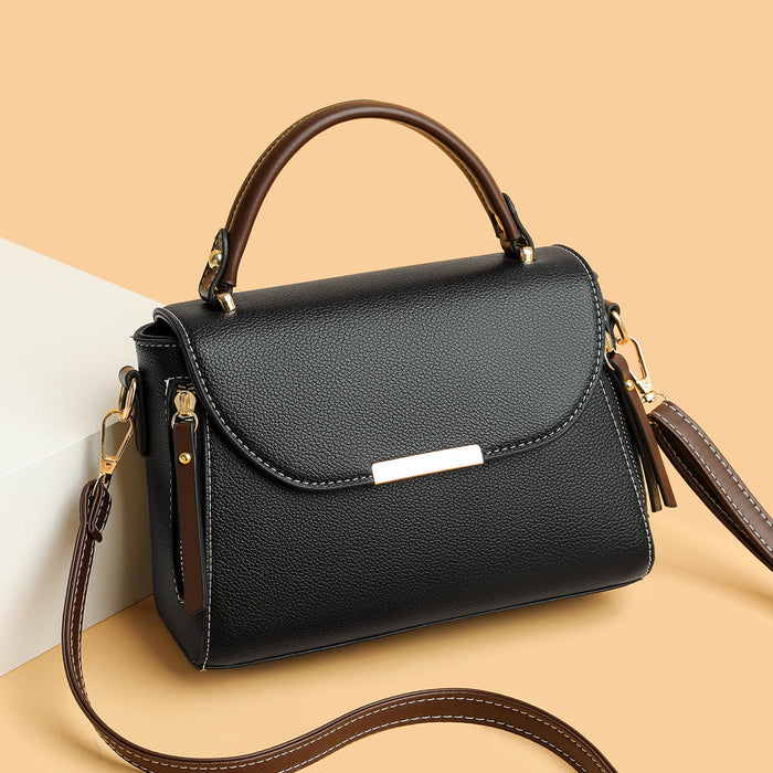 Kvinnors Strukturerade Crossbody Handväska med Kontrastrem
