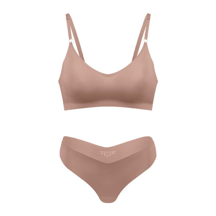 Kvinnors Sömlös Trådlös V-ringad Bralette Nude Loungewear
