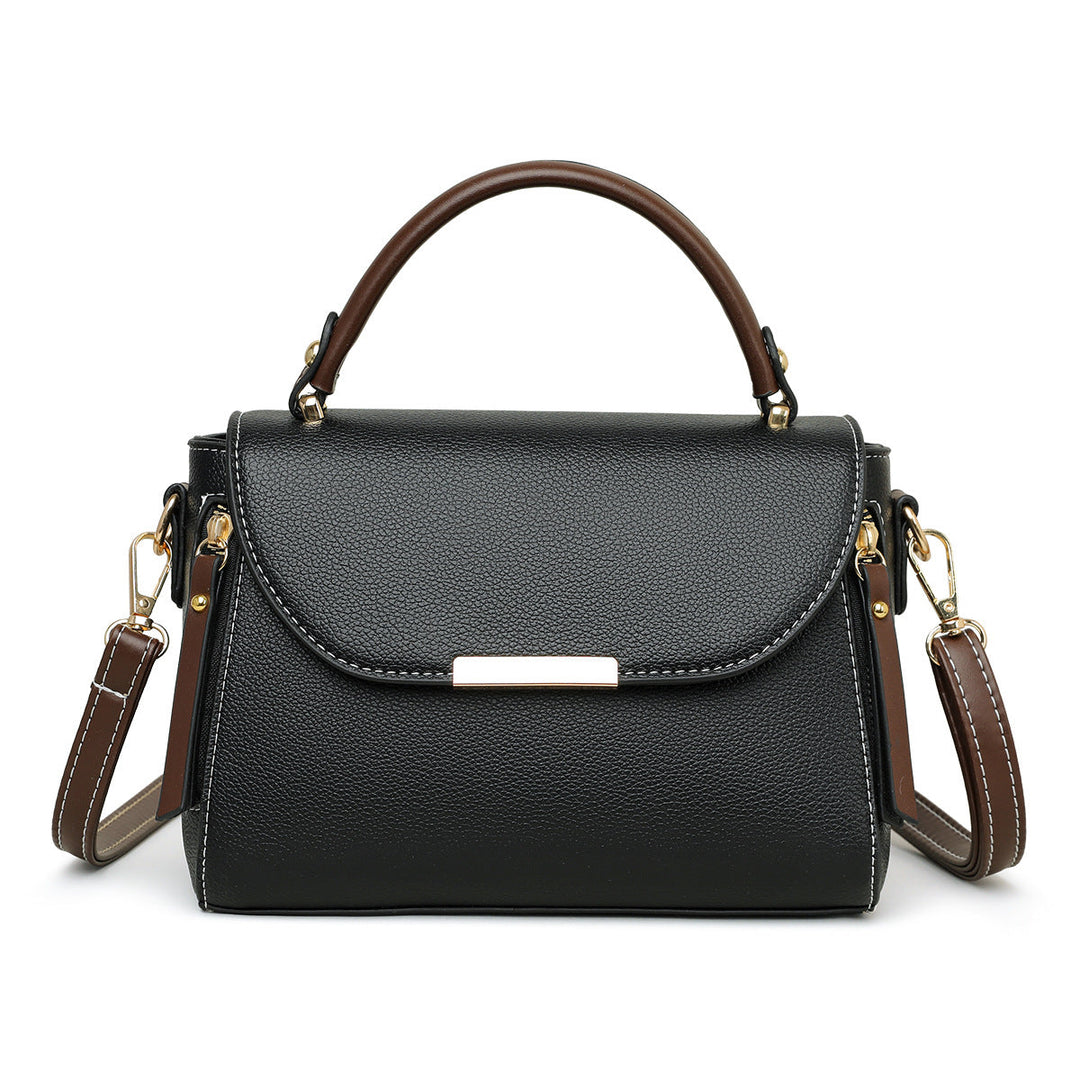 Kvinnors Strukturerade Crossbody Handväska med Kontrastrem