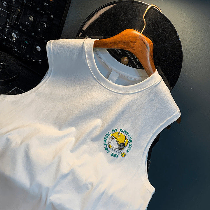 Herrars Sommar ärmlös T-shirt – Lättviktig avslappnad topp
