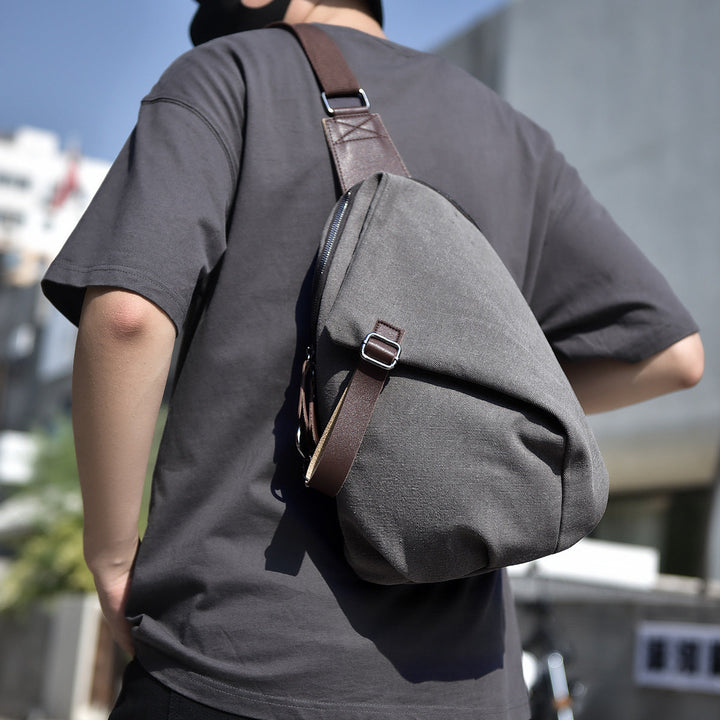 Herrars Canvas Sling Ryggsäck Minimal Urban Crossbody Resväska