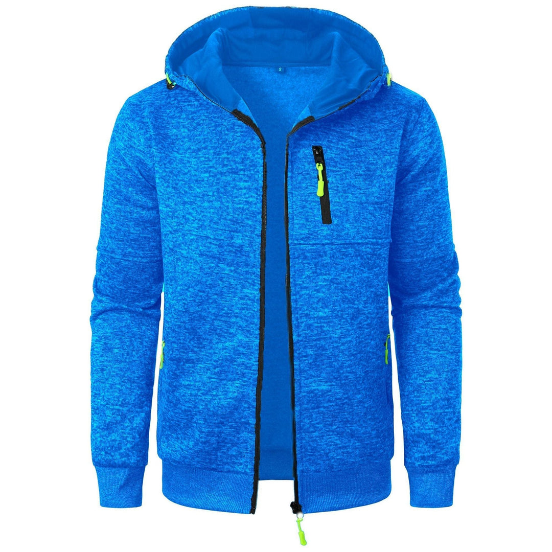 Mönstrad zip hoodie för män – Bekväm, andningsbar, stilren, avslappnad, vardaglig lagerklädsel