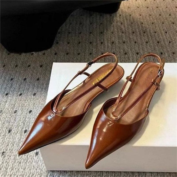 Dam Slingback Pumps med Spetsig Tå och Hälrem