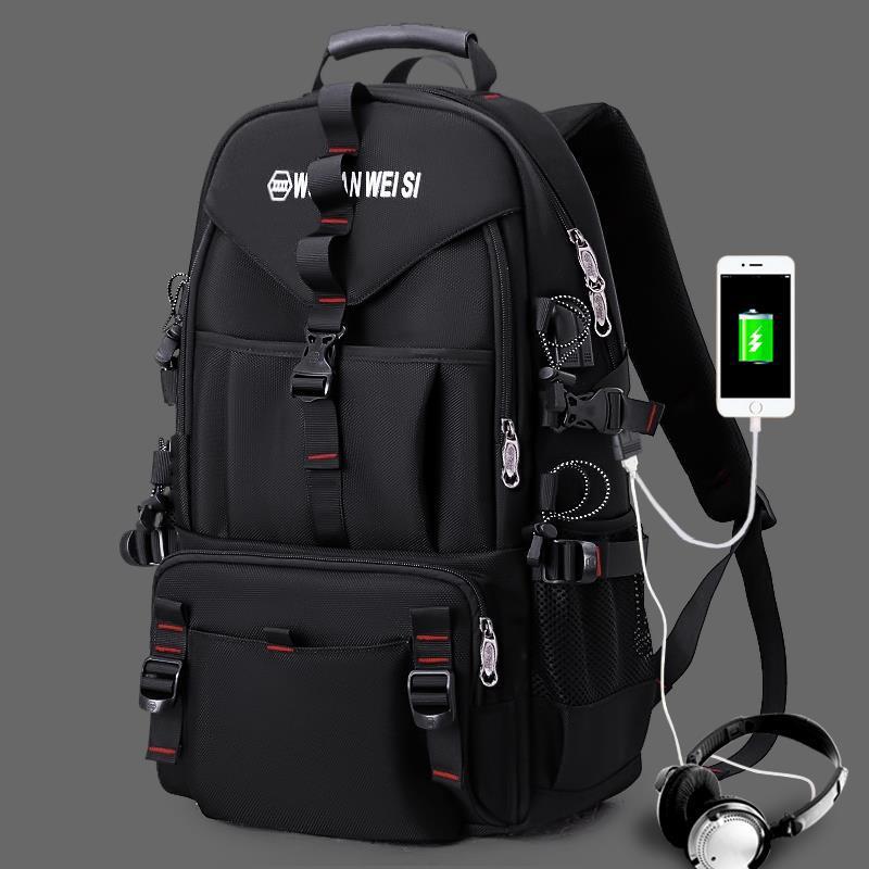 Mans Multi Pocket USB Reser Laptop Ryggsäck Förvaringsväska