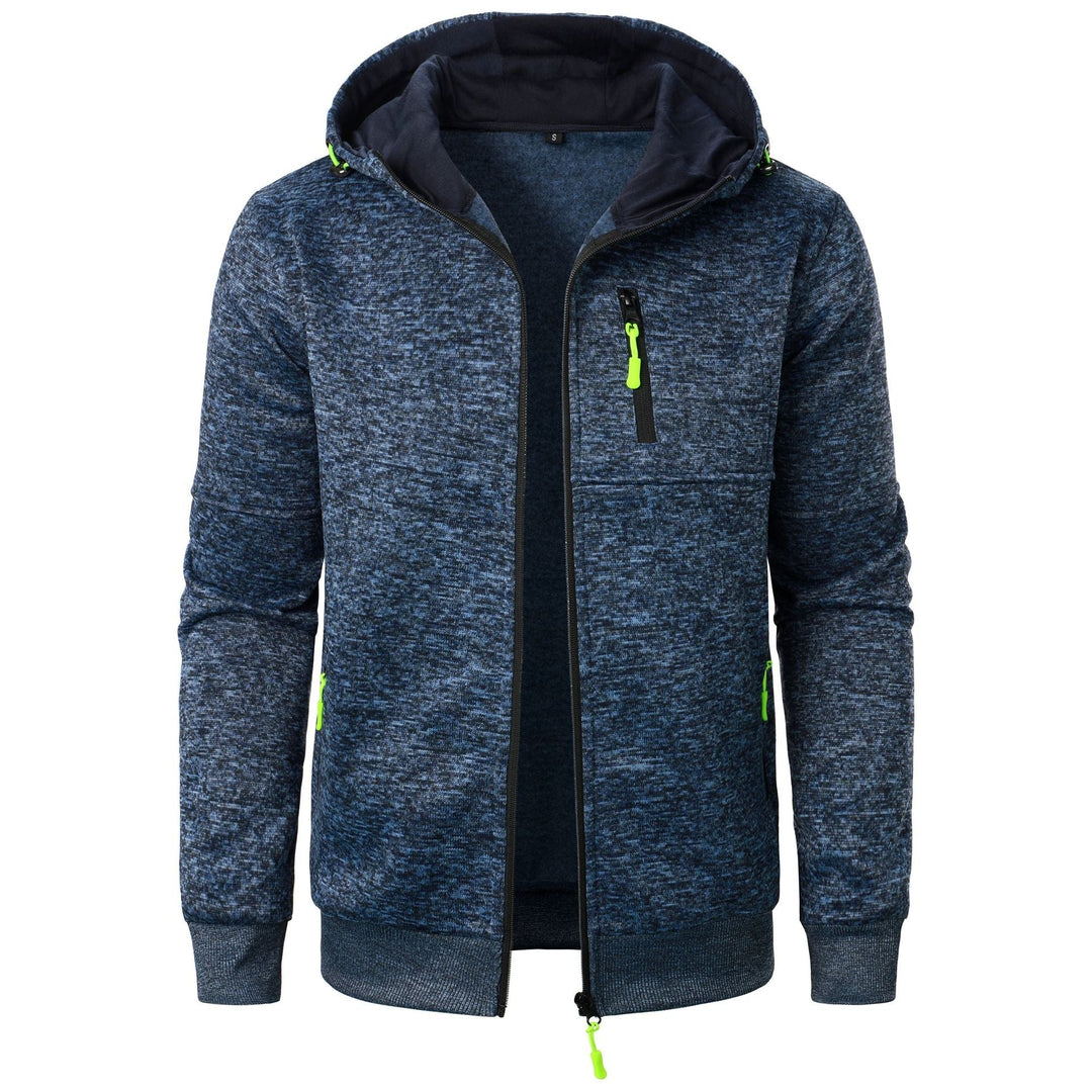 Mönstrad zip hoodie för män – Bekväm, andningsbar, stilren, avslappnad, vardaglig lagerklädsel