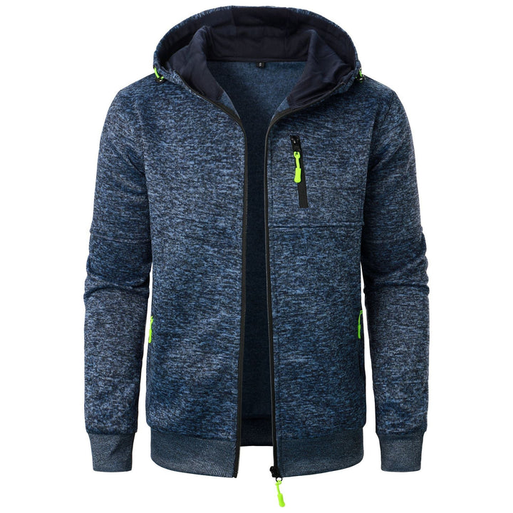 Mönstrad zip hoodie för män – Bekväm, andningsbar, stilren, avslappnad, vardaglig lagerklädsel