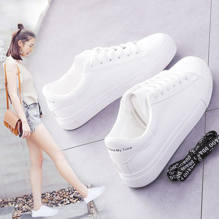 Kvinnors Minimalistiska Snörning Plattform Sula Låg Top Sneakers