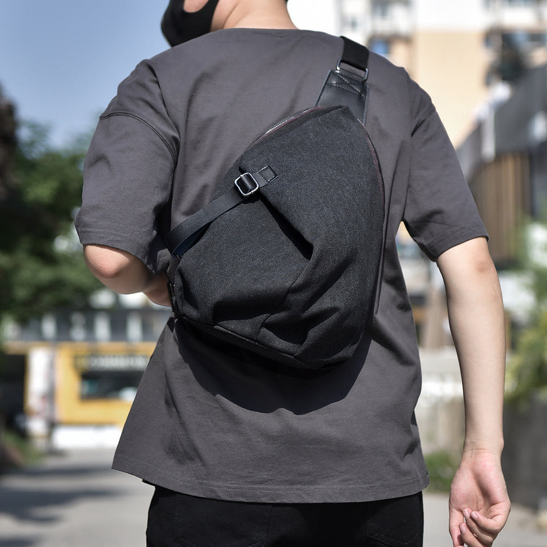 Herrars Canvas Sling Ryggsäck Minimal Urban Crossbody Resväska