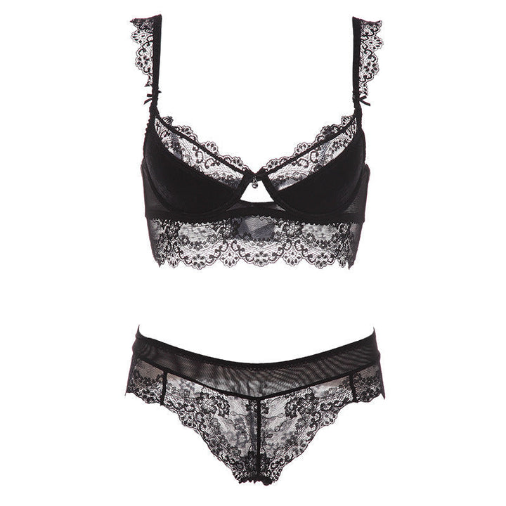 Kvinnors Genomskinliga Spets BH med Stödjande Bygel Lätt Mesh Lingerie