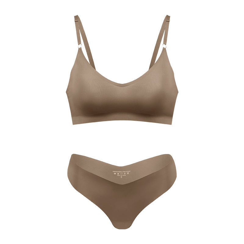 Kvinnors Sömlös Trådlös V-ringad Bralette Nude Loungewear