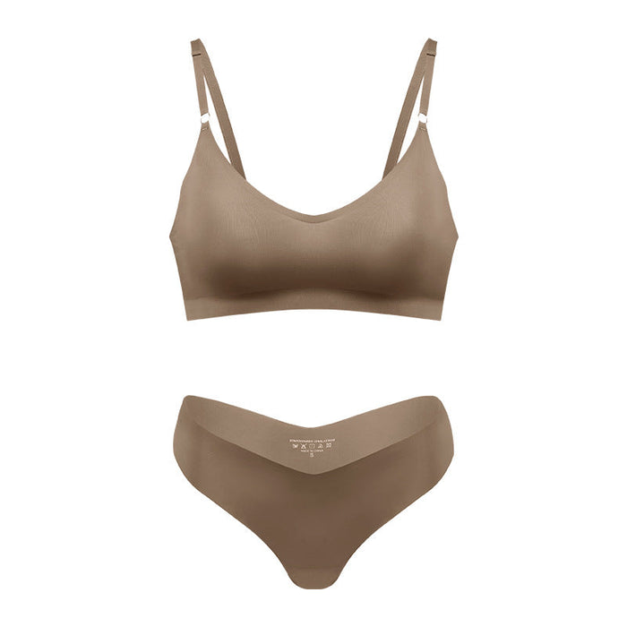 Kvinnors Sömlös Trådlös V-ringad Bralette Nude Loungewear