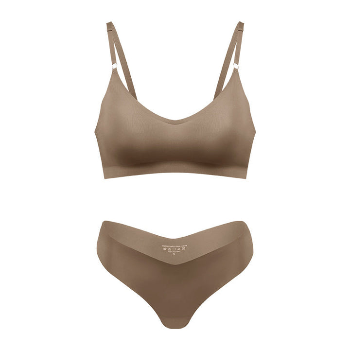 Kvinnors Sömlös Trådlös V-ringad Bralette Nude Loungewear