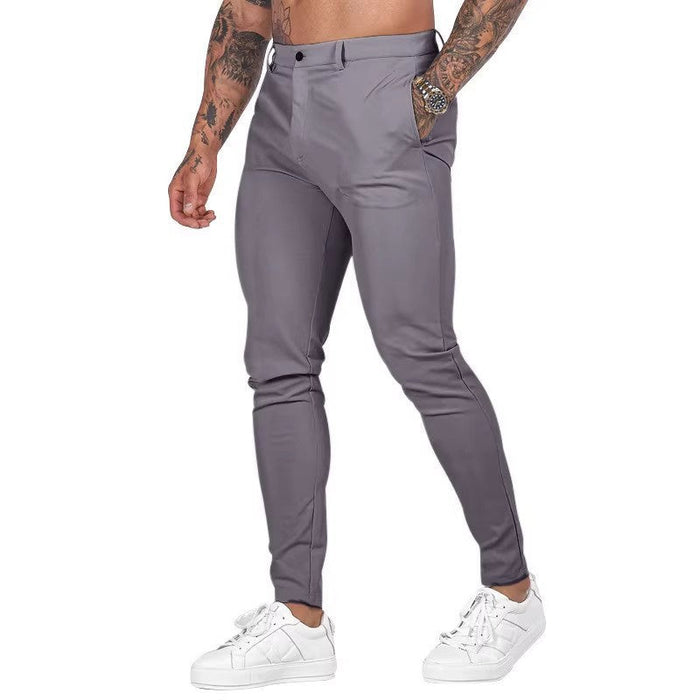 Herr Slim-Fit Chinohose med Elastisk Midja och Fickor