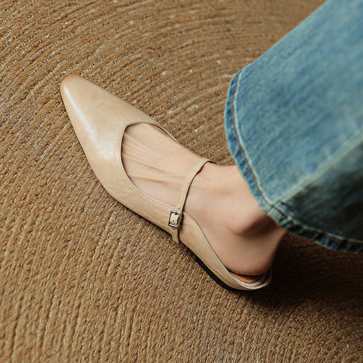 Kvinnors Spetsig Tå Remdetalj Slip-On Mule Flats