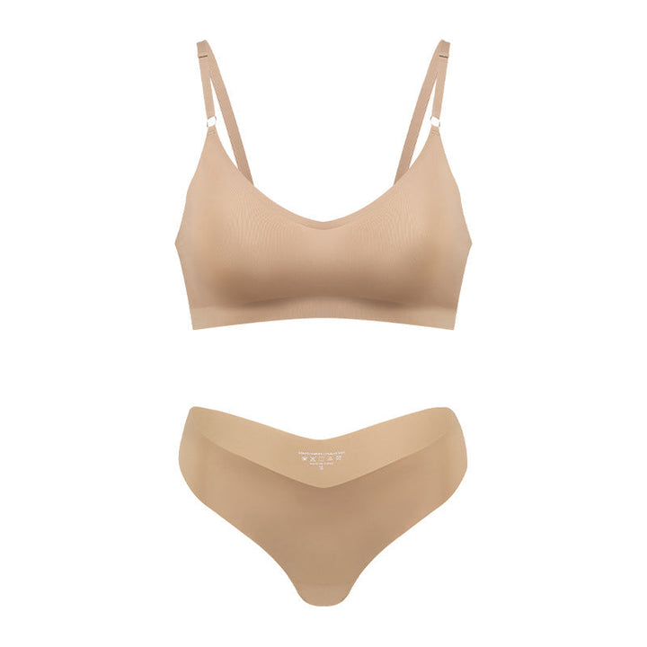 Kvinnors Sömlös Trådlös V-ringad Bralette Nude Loungewear