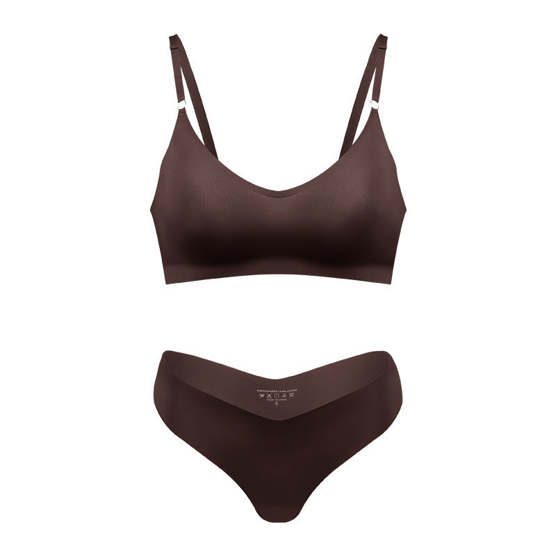Kvinnors Sömlös Trådlös V-ringad Bralette Nude Loungewear