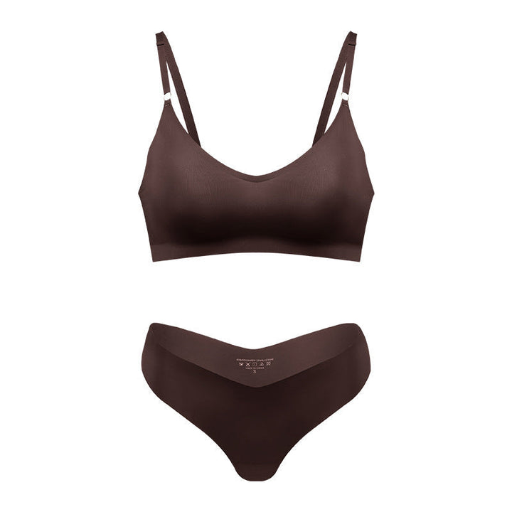 Kvinnors Sömlös Trådlös V-ringad Bralette Nude Loungewear