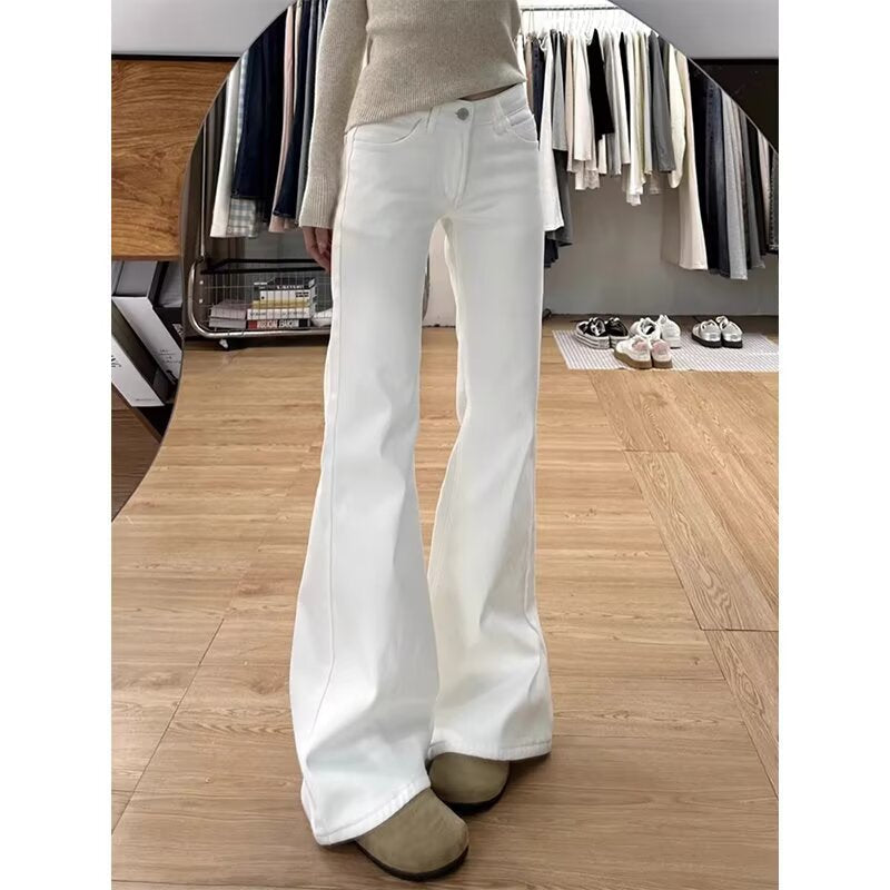 Kvinnors Hög Midja Dramatisk Utsvängd Bred Ben Denim Jeans