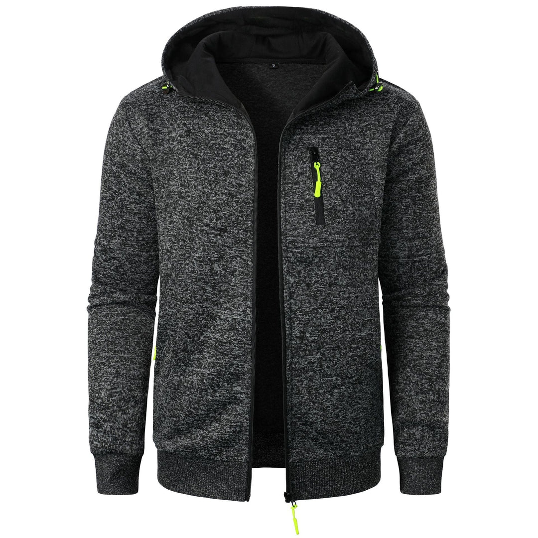 Mönstrad zip hoodie för män – Bekväm, andningsbar, stilren, avslappnad, vardaglig lagerklädsel