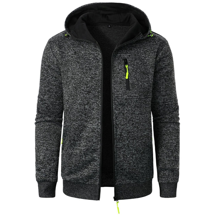 Mönstrad zip hoodie för män – Bekväm, andningsbar, stilren, avslappnad, vardaglig lagerklädsel
