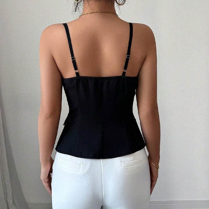 Kvinnors Skräddarsydd Västar Cami Top – Fitted Knapp-fram Smart Casual Stil