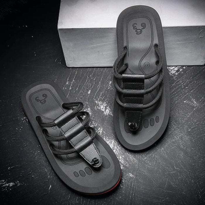 Herrars Multi Strap Dämpade Antiskid Strand Sandaler
