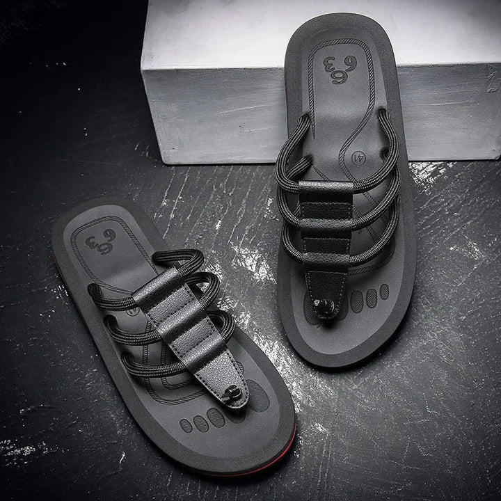 Herrars Multi Strap Dämpade Antiskid Strand Sandaler