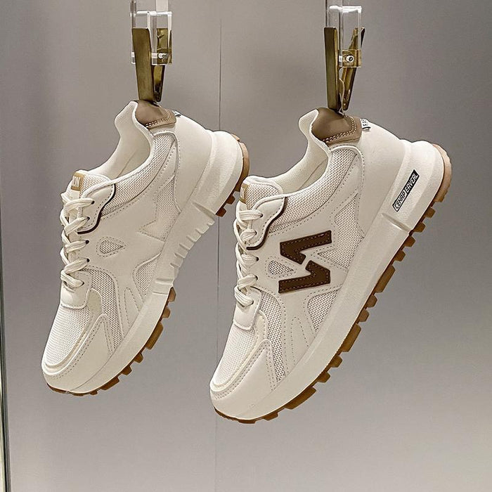 Kvinnors Chunky Mesh Trainers Lätta Snörningsskor