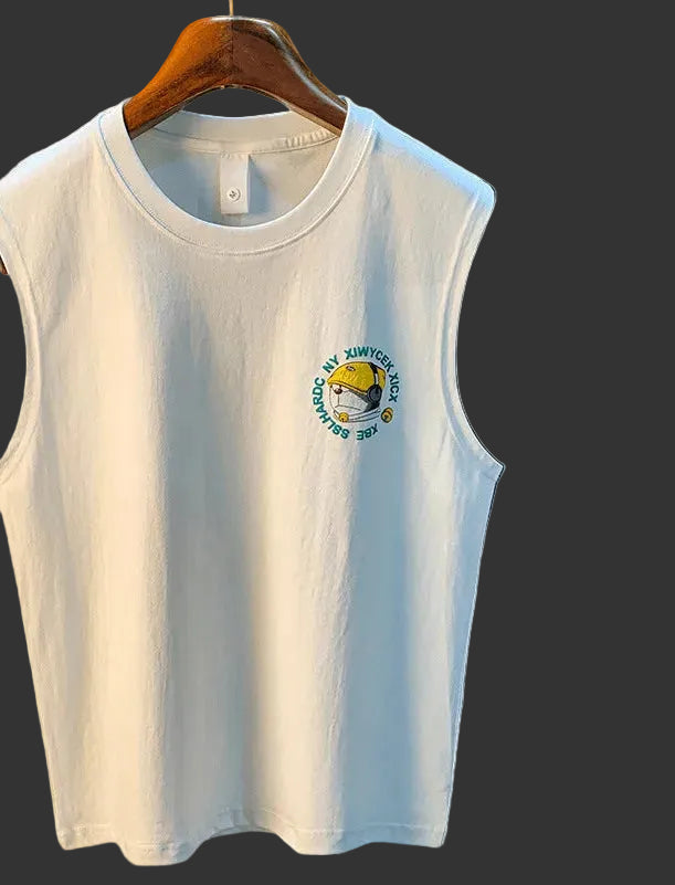 Herrars Sommar ärmlös T-shirt – Lättviktig avslappnad topp