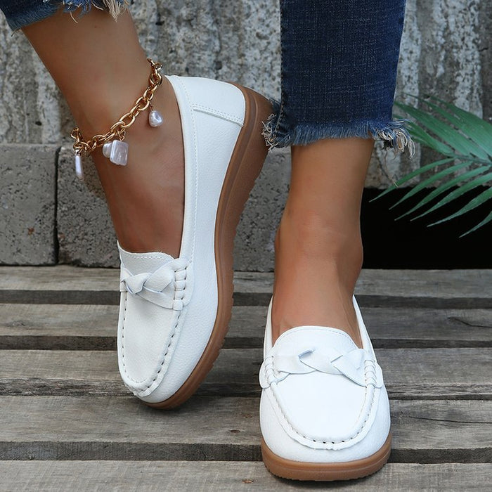 Dam Loafers med Rosettdetalj och Halkfri Sula