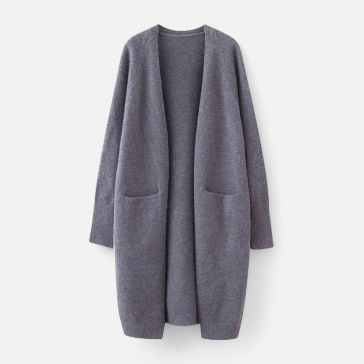 Valmonti | Damens Öppen Framsida Cardigan – Tidlös Lång Silhuett
