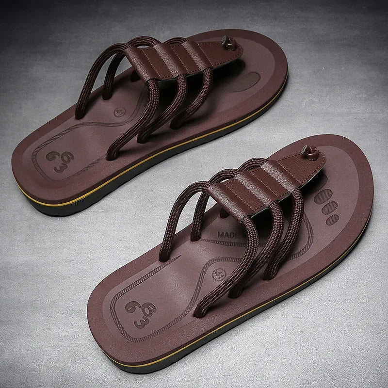Herrars Multi Strap Dämpade Antiskid Strand Sandaler