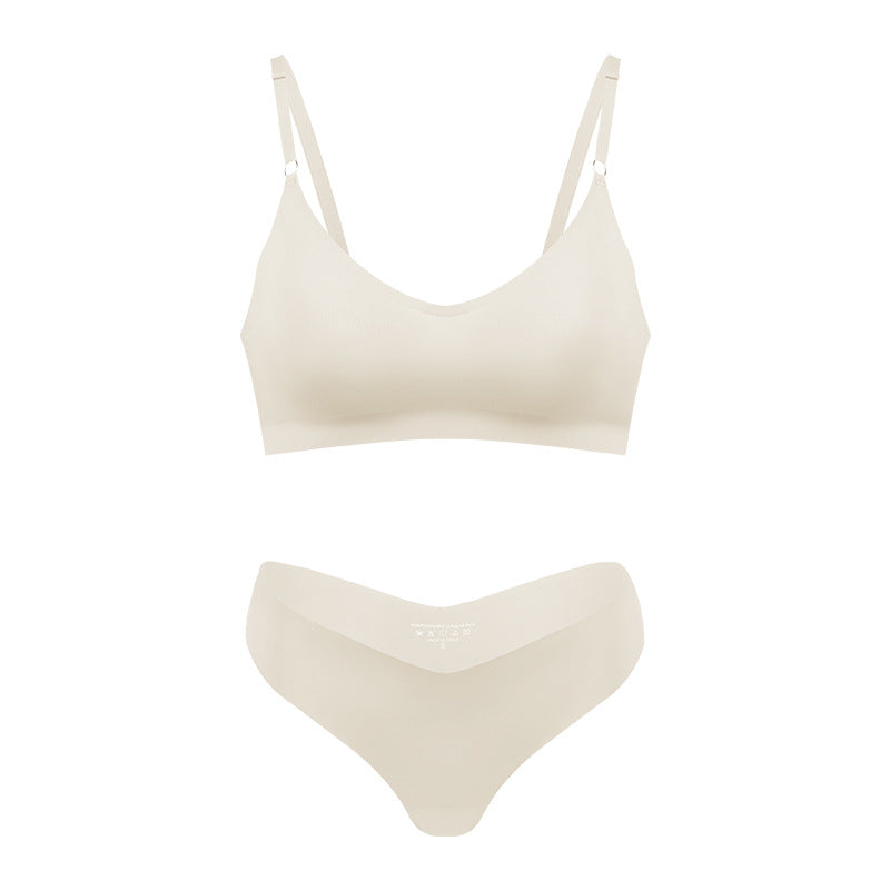 Kvinnors Sömlös Trådlös V-ringad Bralette Nude Loungewear