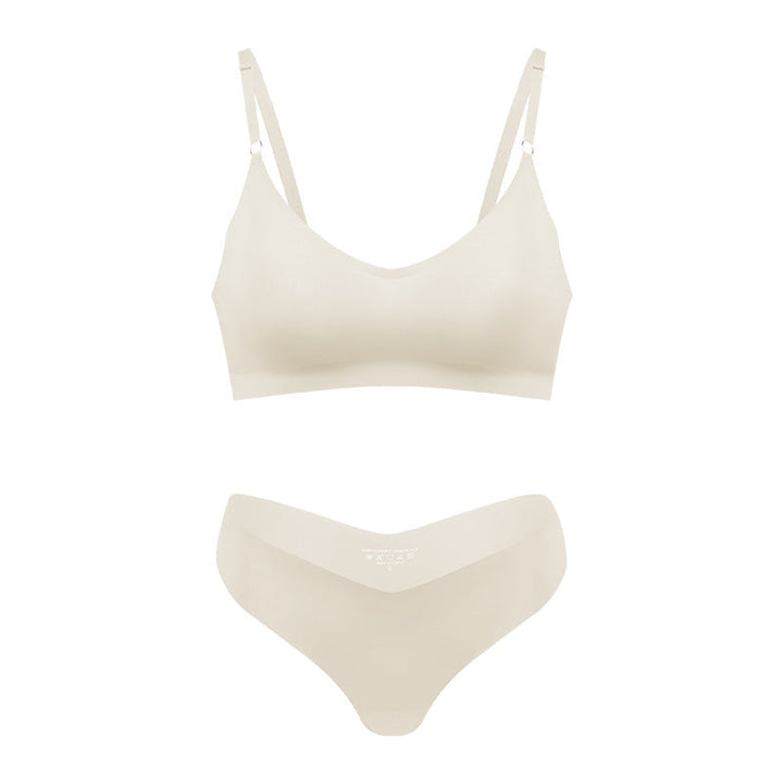 Kvinnors Sömlös Trådlös V-ringad Bralette Nude Loungewear