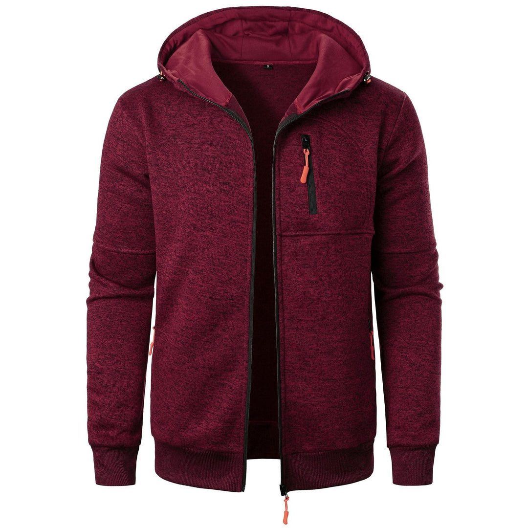 Mönstrad zip hoodie för män – Bekväm, andningsbar, stilren, avslappnad, vardaglig lagerklädsel