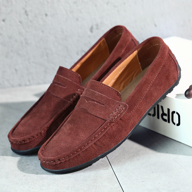 Herrens Mocka Penny Loafers Raffinerade Slip-On Casual Skor