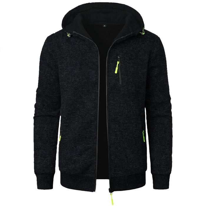 Mönstrad zip hoodie för män – Bekväm, andningsbar, stilren, avslappnad, vardaglig lagerklädsel