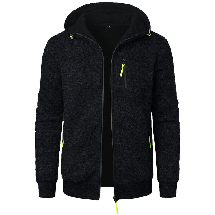 Mönstrad zip hoodie för män – Bekväm, andningsbar, stilren, avslappnad, vardaglig lagerklädsel