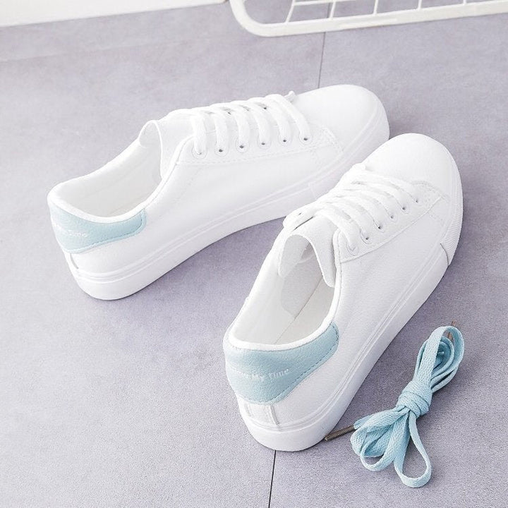Kvinnors Minimalistiska Snörning Plattform Sula Låg Top Sneakers