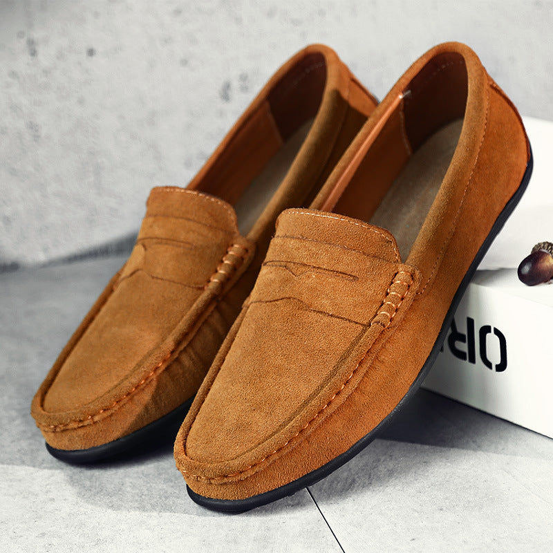 Herrens Mocka Penny Loafers Raffinerade Slip-On Casual Skor