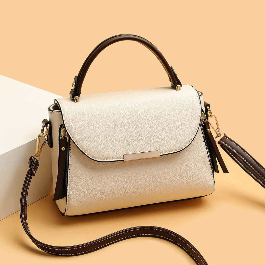 Kvinnors Strukturerade Crossbody Handväska med Kontrastrem