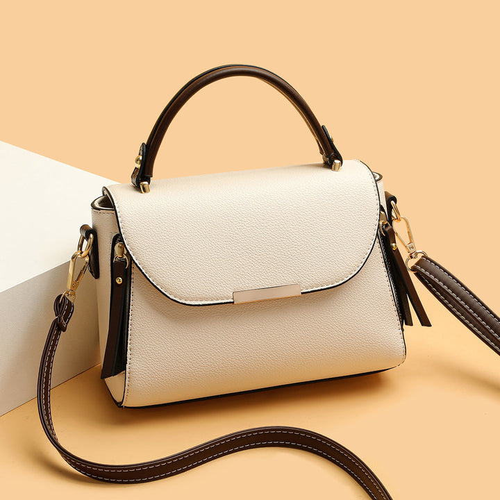 Kvinnors Strukturerade Crossbody Handväska med Kontrastrem