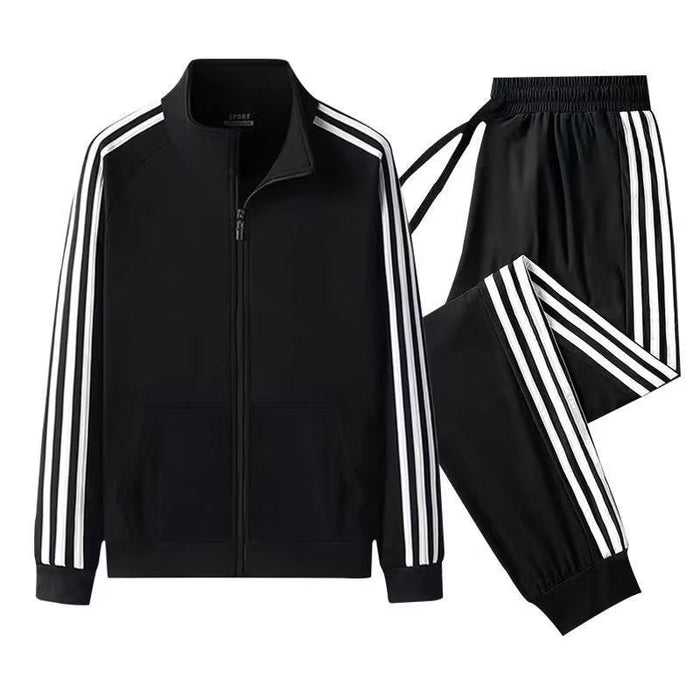 Herrarnas Randpanel Zip-jacka och Jogger Träningsdräkt