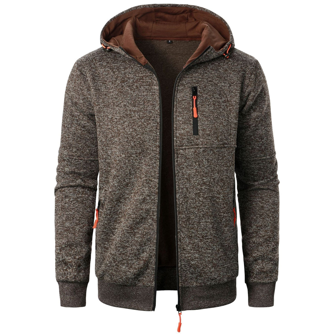 Mönstrad zip hoodie för män – Bekväm, andningsbar, stilren, avslappnad, vardaglig lagerklädsel